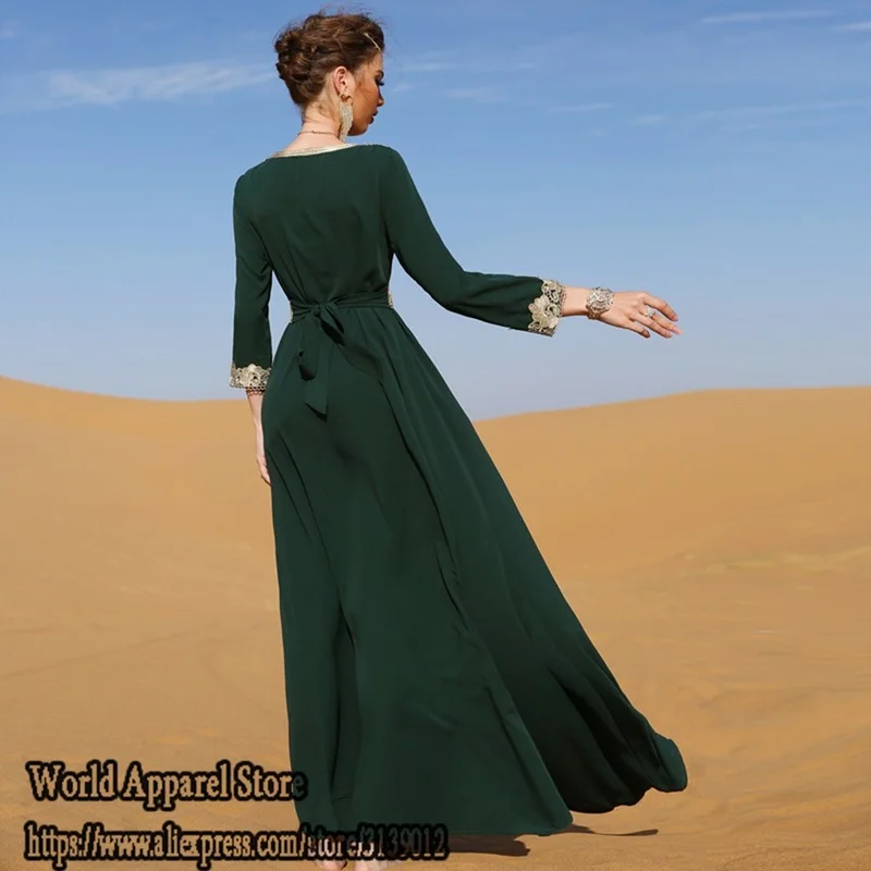 Ramadan Eid Chiffon Abaya Dubai Turkey Islam Muslim Long Dress Abayas For Women Robe Caftan Marocain De Soiree Femme Musulmane