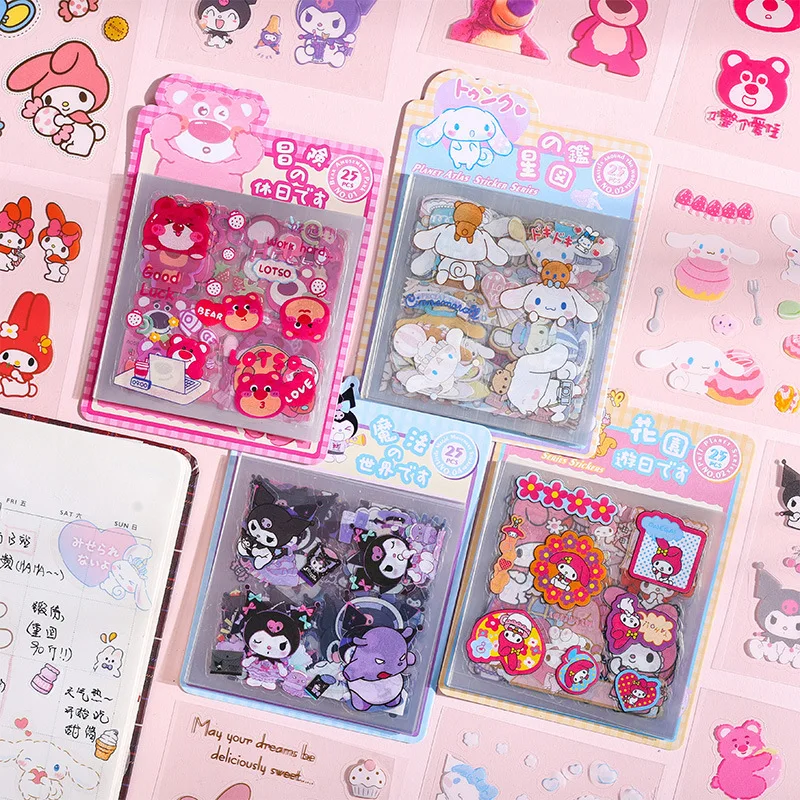 

Стикеры Sanrio с героями мультфильмов, водостойкие, ПВХ, 25 листов