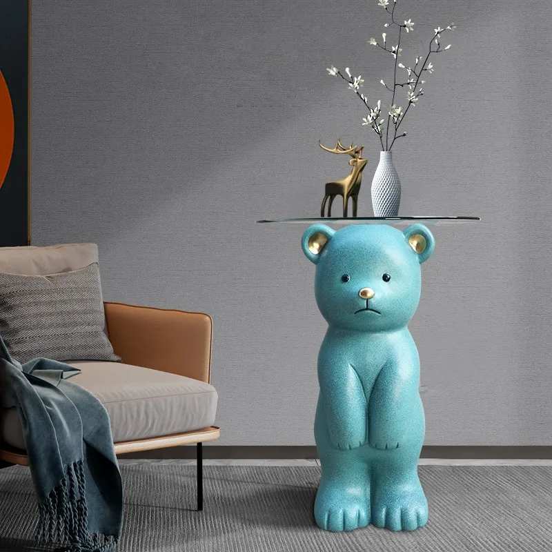 

Home Decor cute bear Living Room Large Floor Ornament Floor Decoration Figurines For Interior Statues And Sculptures side table
