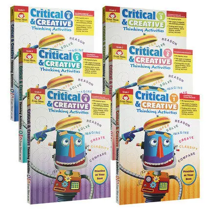 6Pcs Evan-Moor Critical and Creative Thinking Activities G1 Children's Original English Assessment Book