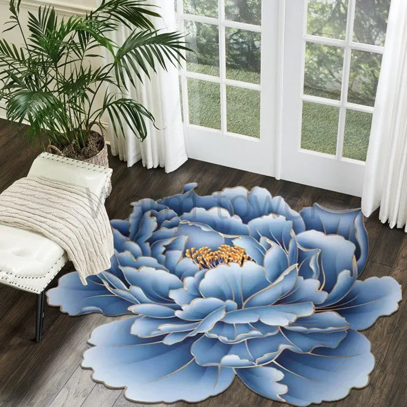 

Special-shaped flower mat bathroom mat door mat living room sofa coffee table light luxury tide brand carpet cloakroom mat