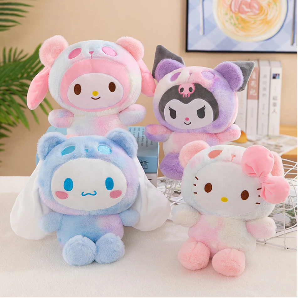 

23 см аниме Sanrio Kawaii Мультфильм Kuromi Melody Cinnamoroll милая плюшевая игрушка Кот пурин Собака Детский подарок на Рождество