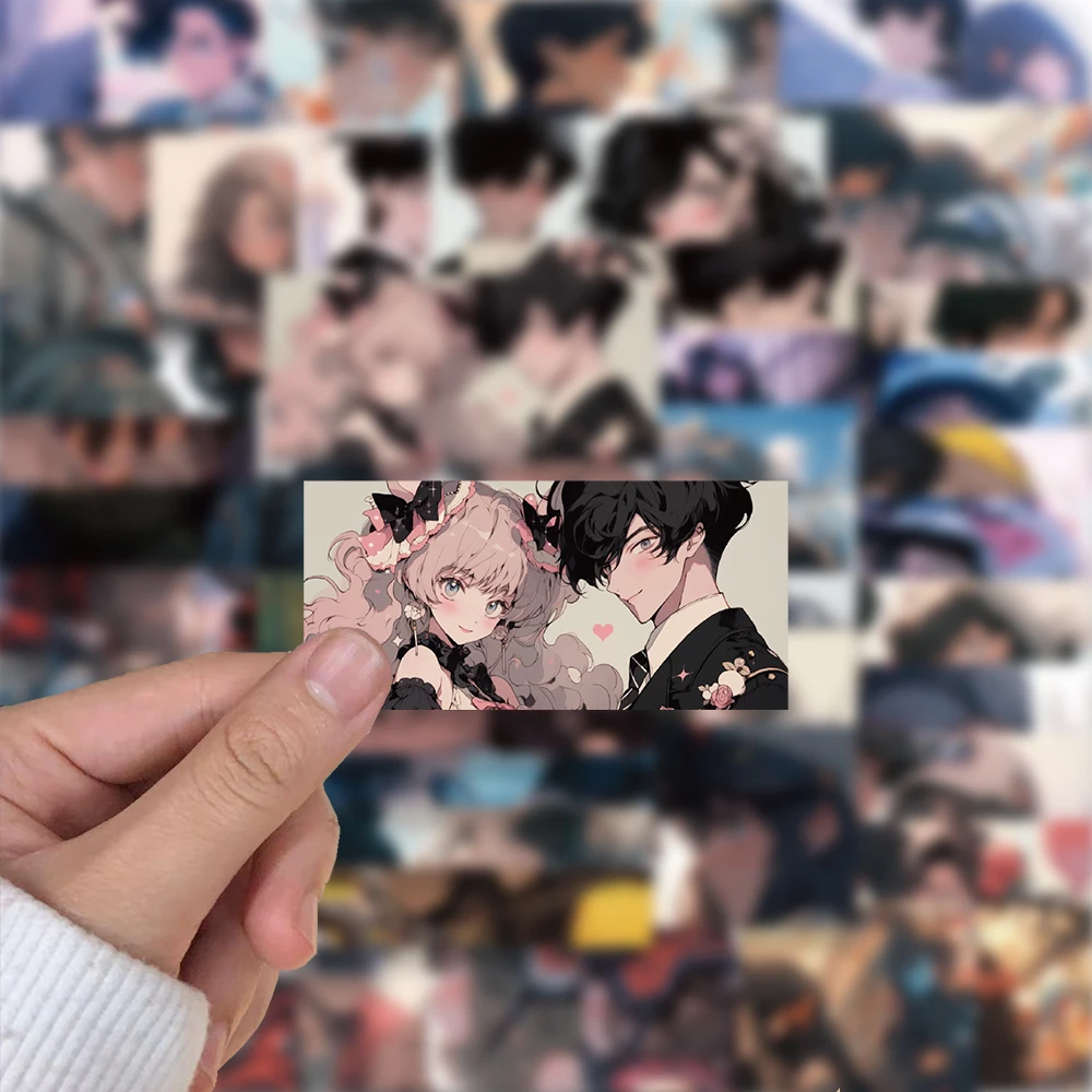 50 Шт. Молодежные Наклейки Для Пар Водонепроницаемые С Изображением Манги И Любви