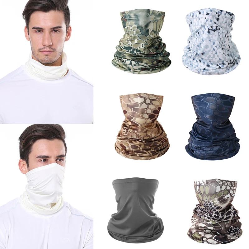 

Summer Camping Hiking Face Mask Cycling Bandana Scarf Ice Silk Men Bicycle Head Wrap Outdoor Sports Fishing Sunscreen Mask