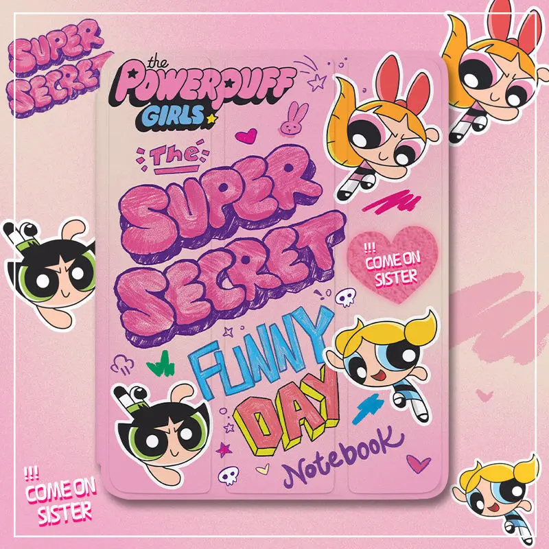 

Bandai The Powerpuff Girls Silicone Case for iPad Air 2021 Cartoon Print Clear Anti-fall Cover for iPad 2020 Pro Mini 11inch