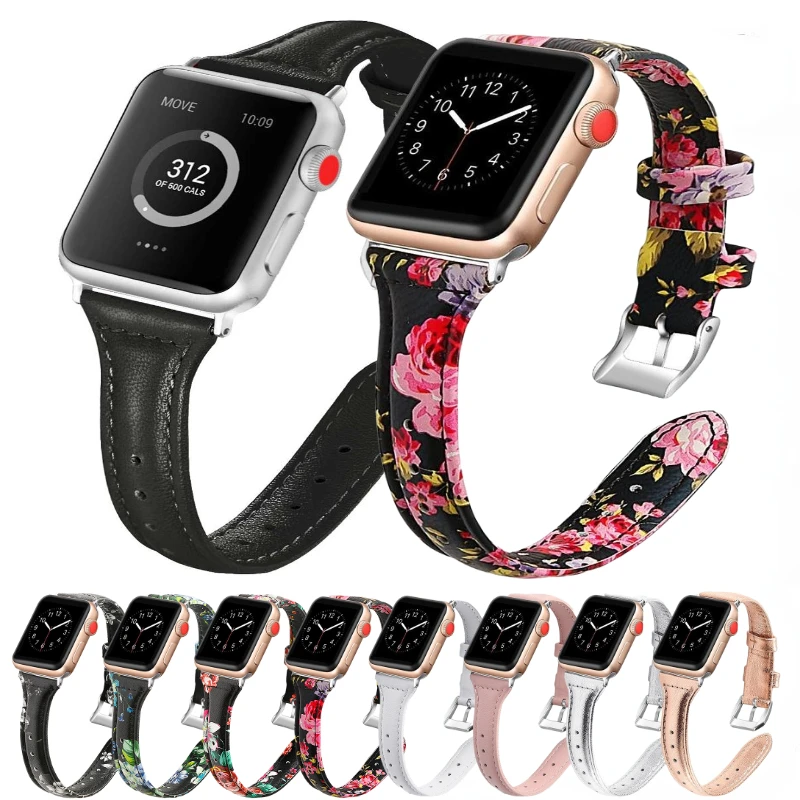 

Leather Strap for Apple Watch Ultra2 49mm 9 8 7 Band 45mm 41mm Small Wristband for IWatch 6 5 4 SE 40mm 44mm 3 38mm 42mm Belt