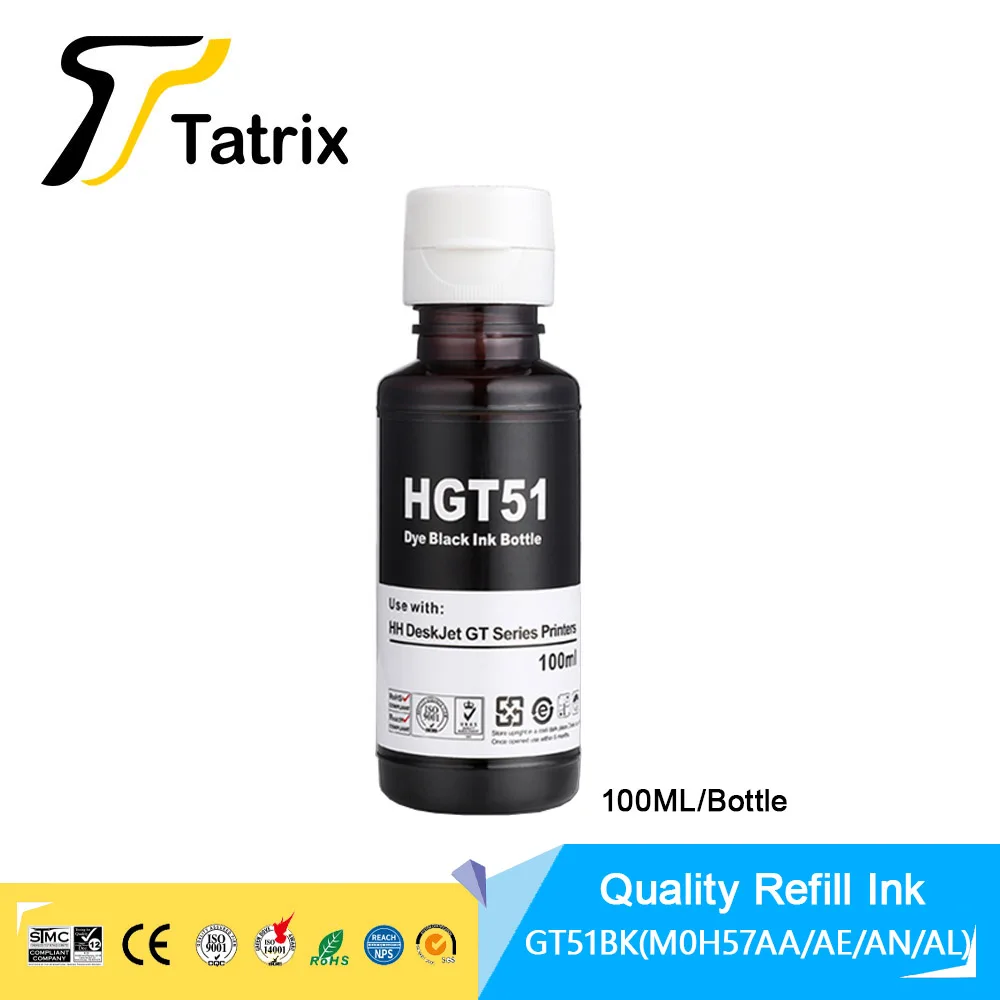 Набор чернил Tatrix Refill Dye для HP GT51 GT52 GT5810 GT5820 чернильного резервуара