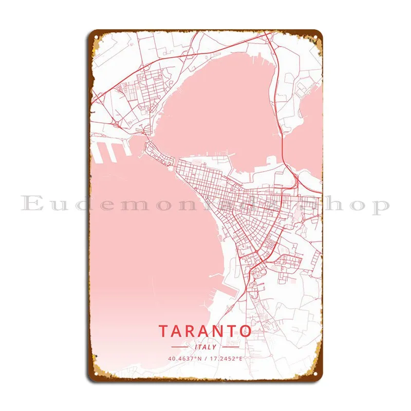

Таранто, итальянский металлический плакат, клубный дизайн, железный клубный оловянный плакат