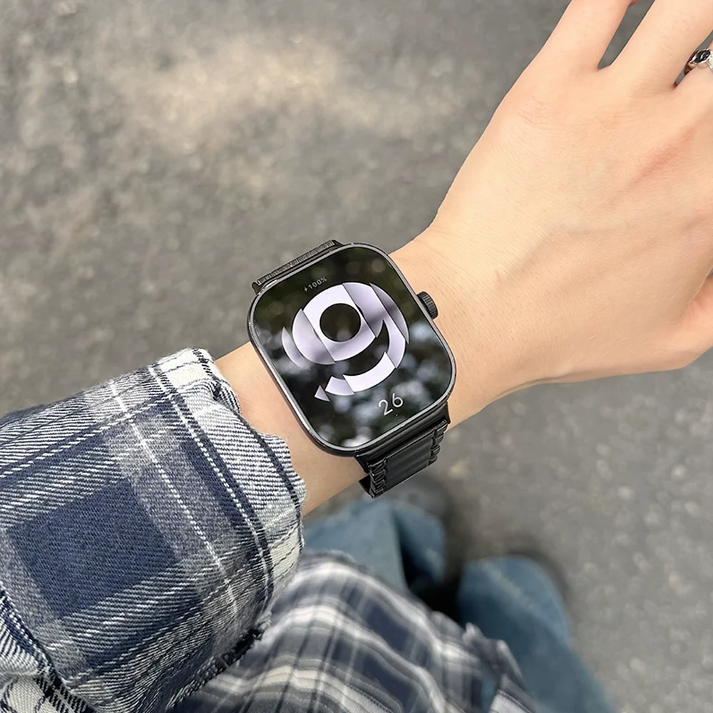 Фото Роскошные ремешки для Redmi Watch 6 5 4, ремешок из нержавеющей стали с застежкой-бабочкой, браслет correa Xiaomi Mi Band 9 Pro/8 Pro, ремешок для часов №5