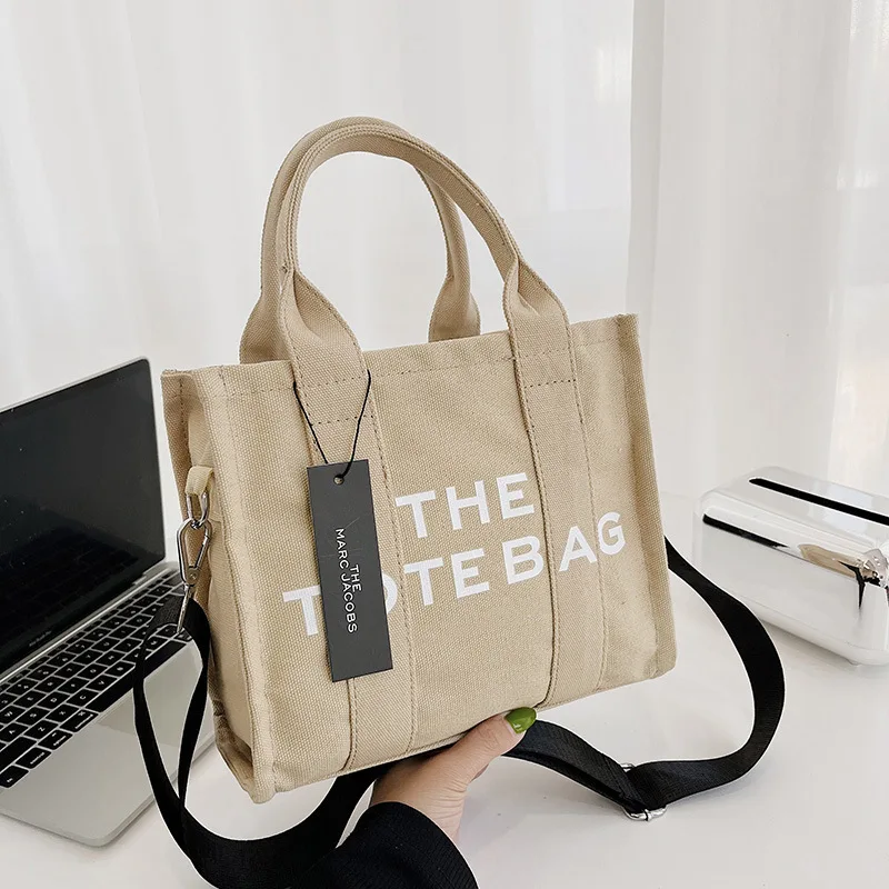 

Cross-Border Canvas Tote Bag Women'S 2023 Spring Casual Letter Hand Bill Of Lading Shoulder Crossbody Bag Thetotebag