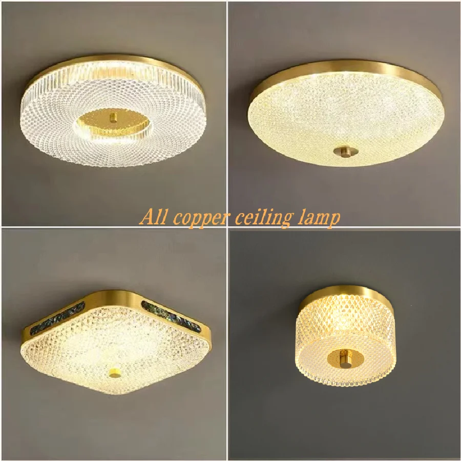 

[Полностью медная] искусственная потолочная лампа подходит для коридора, балкона, входа, дома, спальни, раздевалки, декоративного освещения, хо