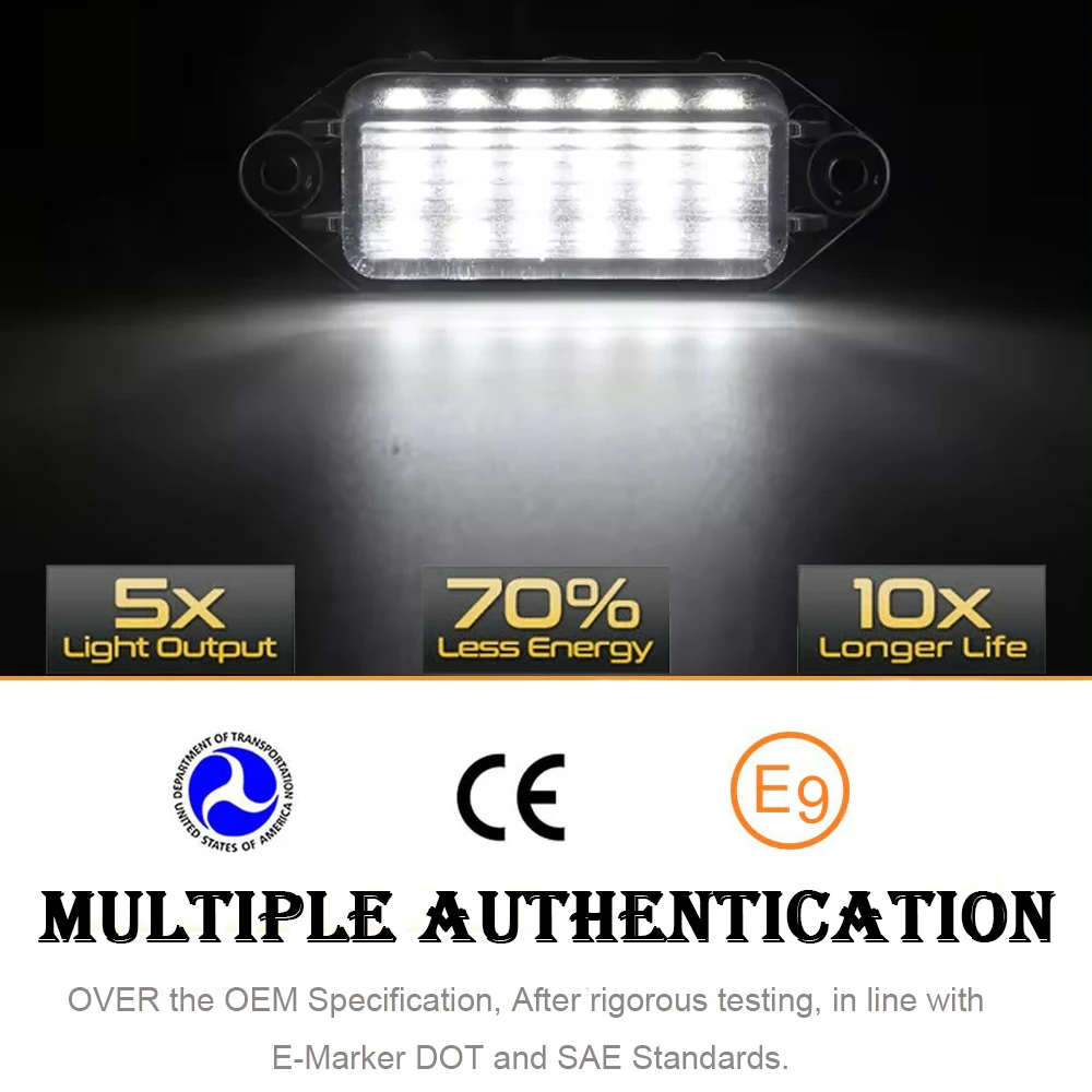 Фото 2x задние светодиодные фонари для номерного знака Canbus для Mitsubishi Lancer 2003-2017 Lancer Evolution X 2007-2019 6000K парковочная лампа подсветка номера №3