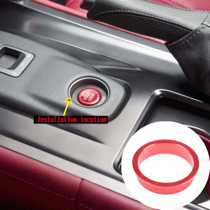 

Для Nissan GTR R35 2008-2016 Красный автомобильный двигатель из алюминиевого сплава один ключ старт зажигания внешнее кольцо крышка наклейка автомоб...