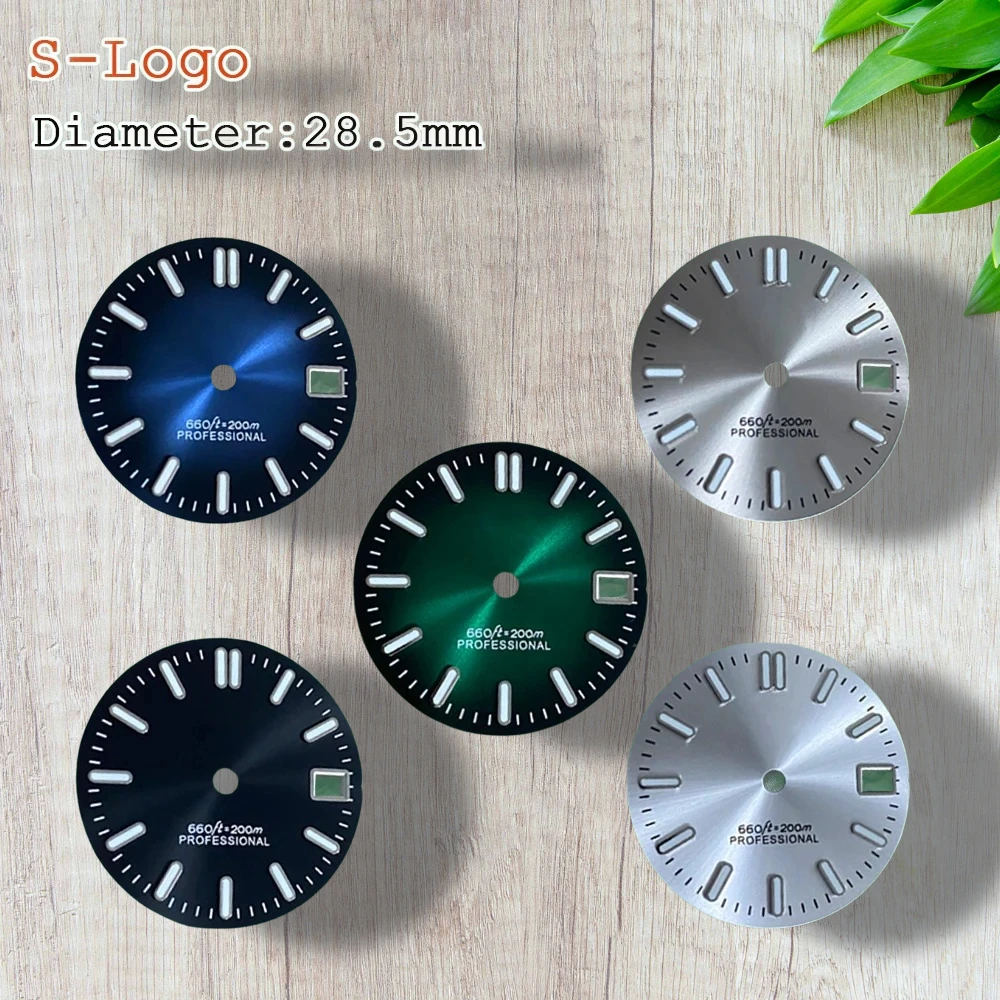 28 5 мм S логотип NH35 циферблат Sunray подходит для NH35/NH36/4R/7S японский механизм зеленый