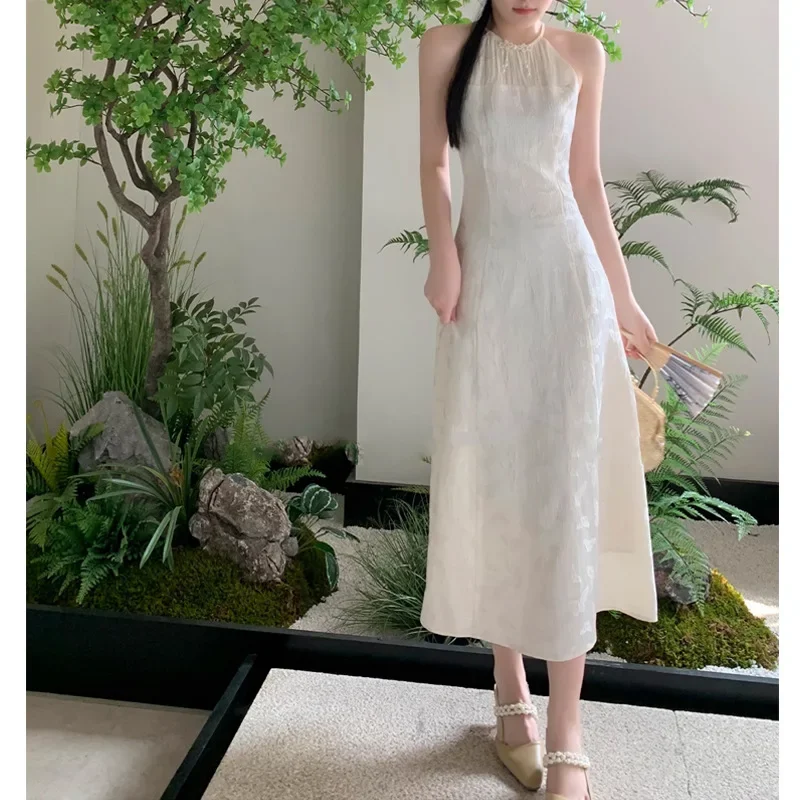 Новинка 2024 платье в китайском стиле Женский Летний шифоновый кардиган с шарфом и