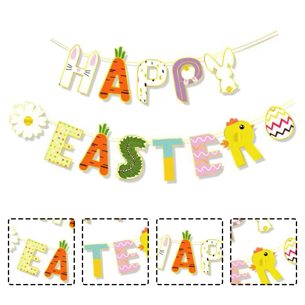 

Easter Banner Decoration Homedecor Centerpieces Happy Ornament The Decorative Hanging Themed Design