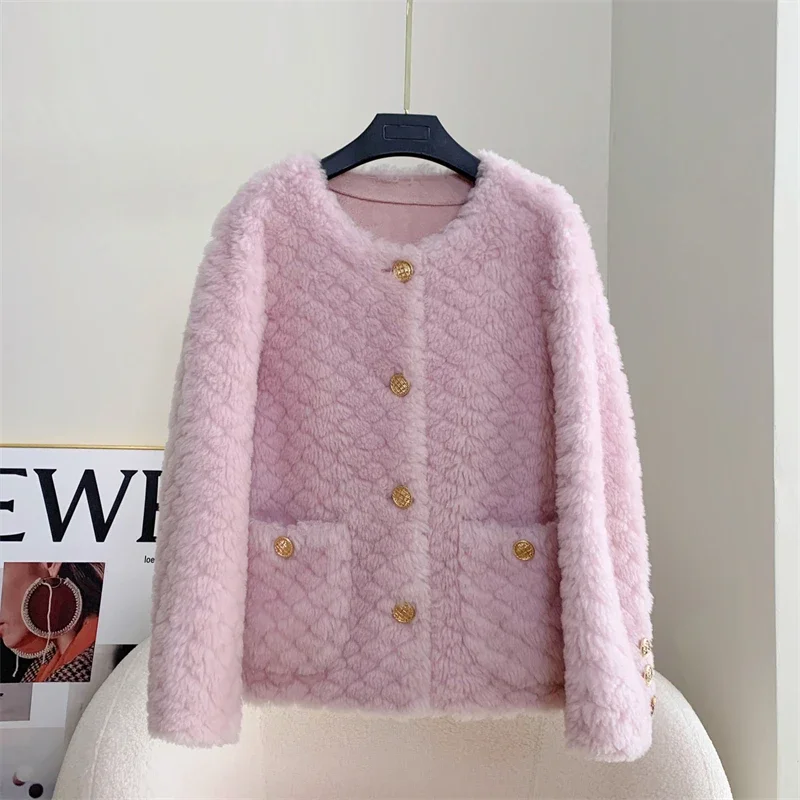 

Женское однобортное пальто из овечьей шерсти, с круглым вырезом