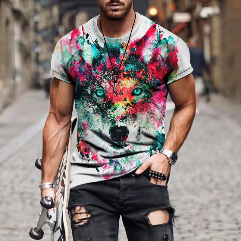 

Animal Unisex Graphic 3D Printed T-Shirt For Men Summer Tops Short Sleeve Fashion Casual Oversized Tee Shirts S