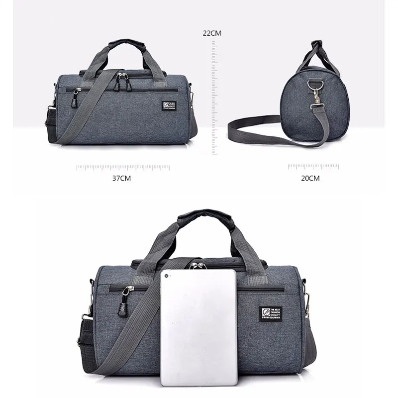 Men Travel Sport Bags Light Luggage Business Cylinder Handbag Women Outdoor Duffel Weekend Crossbody Shoulder Bag Pack
