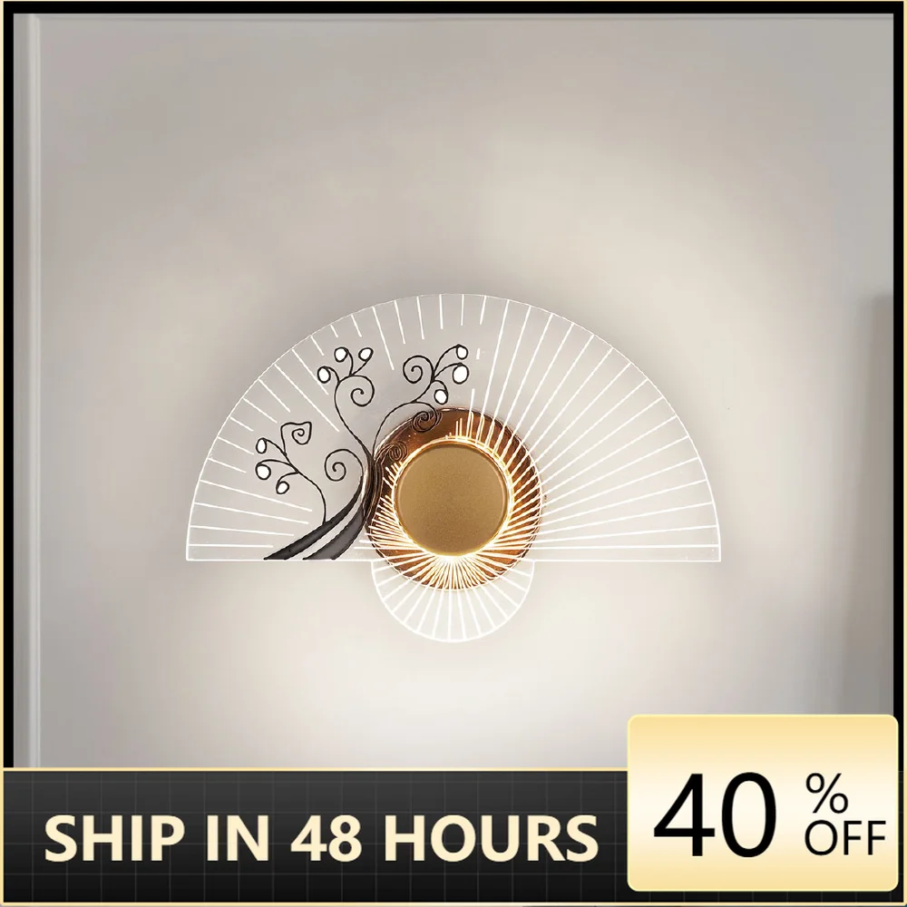 

Современная светодиодная акриловая настенная лампа, Веерообразный светодиодный настенный светильник для постельных принадлежностей, гос...