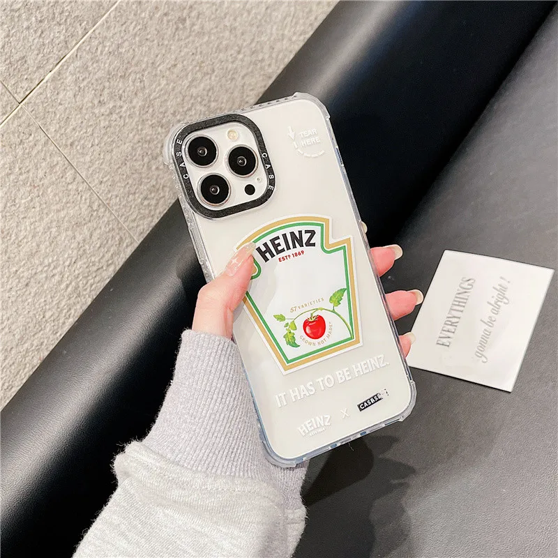 Модное кетчуп Красная бутылка узор для iPhone 11 12 13 Pro 13Pro 12Pro Max X XR XS 7 8 Plus SE202 Анти-падение чехол телефона на.