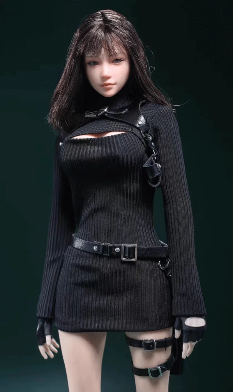 

1/6 High neck long sleeves skirt dress for 12 " female Action doll body