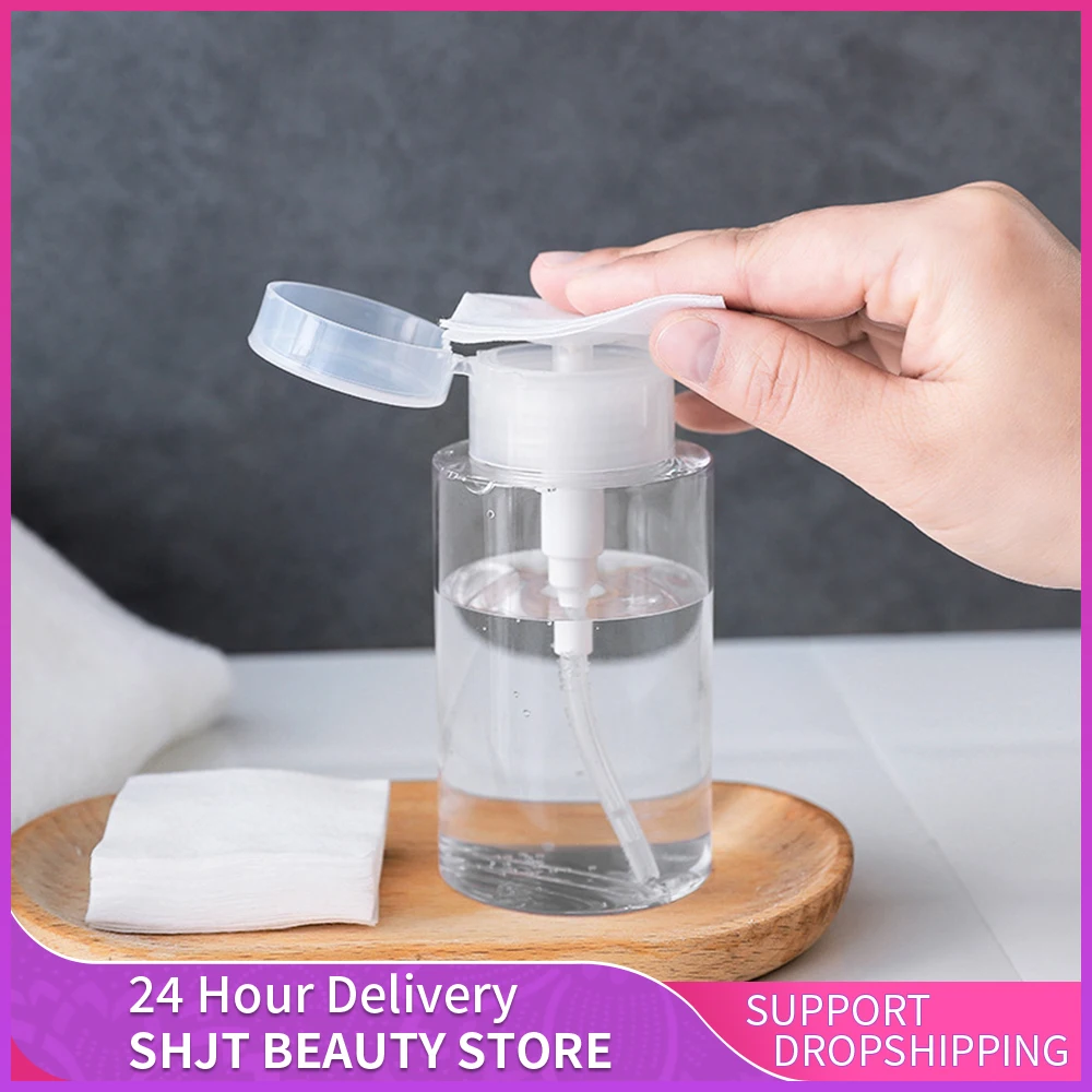

100/180/ml Nail Refillable Bottles Empty Press Pump Dispenser Perfume bottles Remover Cleaner Makeup remover Bottle Travel Tool