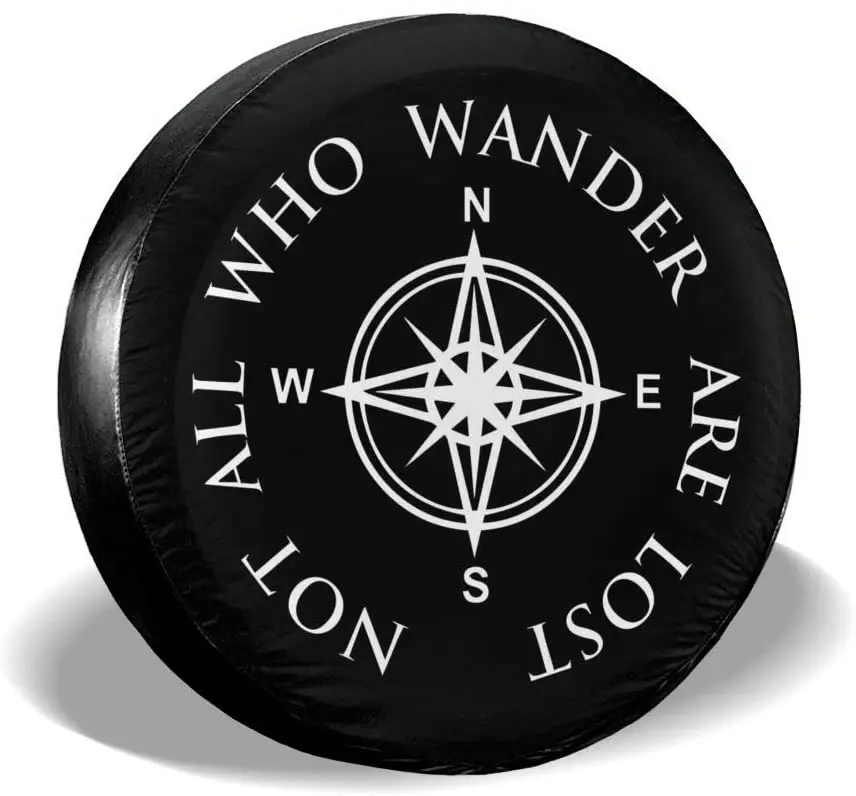 

LOKIDVE Not All Who Wander are Lost Tire Cover for Car RV 14 Inch