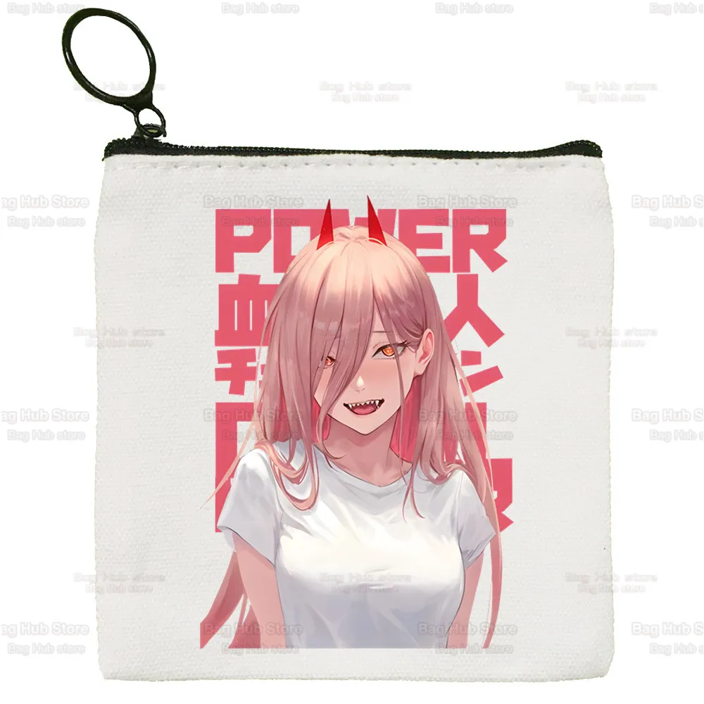 Chainsaw Man Canvas Coin Purse Logo Pochita Storage Pouch Canvas Bag New Japanese Anime Denji Coin Bag Makima Key Coin Purse