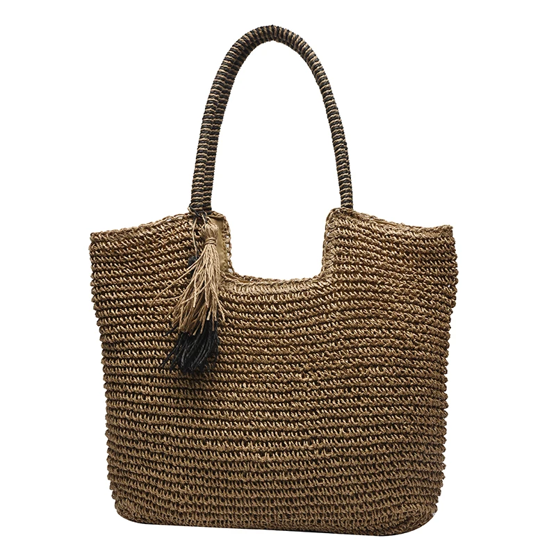 Ladies Big Straw Tassel Side Bags for Women 2023 Hit Trendy Summer Fashion Shoulder Bag Lady Handbags and Purses Beach Totes