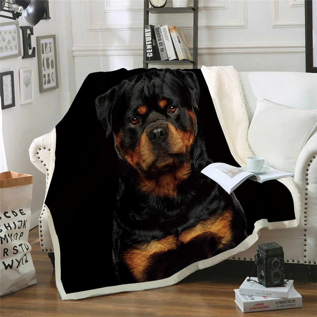 

Одеяло для дивана и кровати, супермягкое теплое одеяло с забавным 3D рисунком собаки ротвейлера, флисовое покрывало