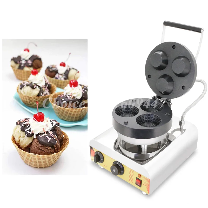 

Full Automatic Crispy Ice Cream Crust Machine Ice Cream Ball Bowl Machine Double Side Heating Chicken Rolls Muffin Crust Machine