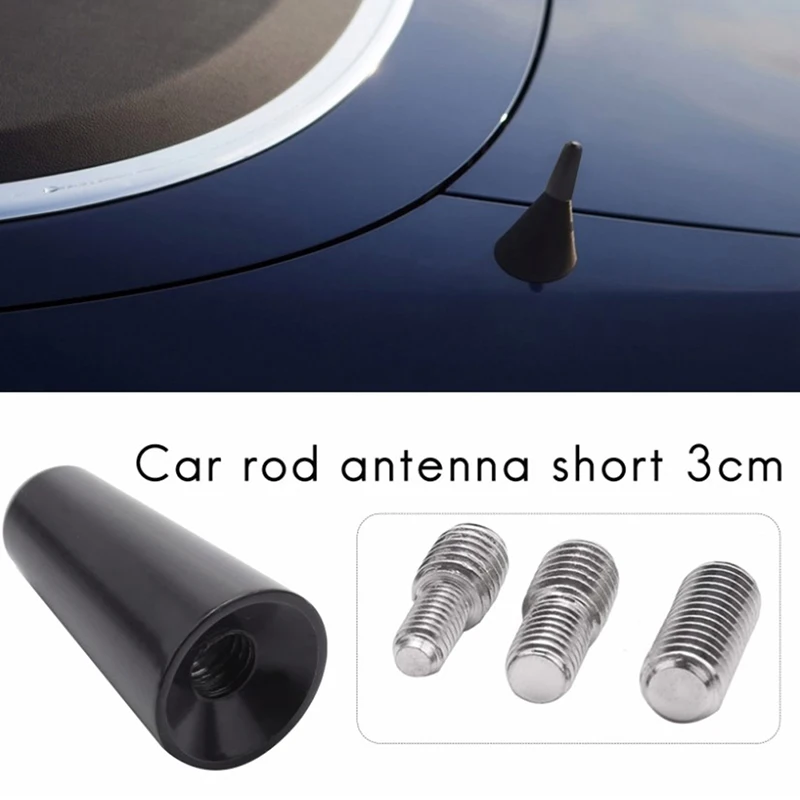 

1set Antenna 3cm Roof Antenna Short Pole Antenna Car Pole Antenna Short Adapter Radio Foot