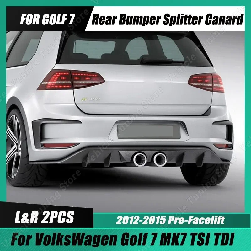 Удлинительный диффузор для заднего бампера VW Golf 7 сплиттер противотуманная фара