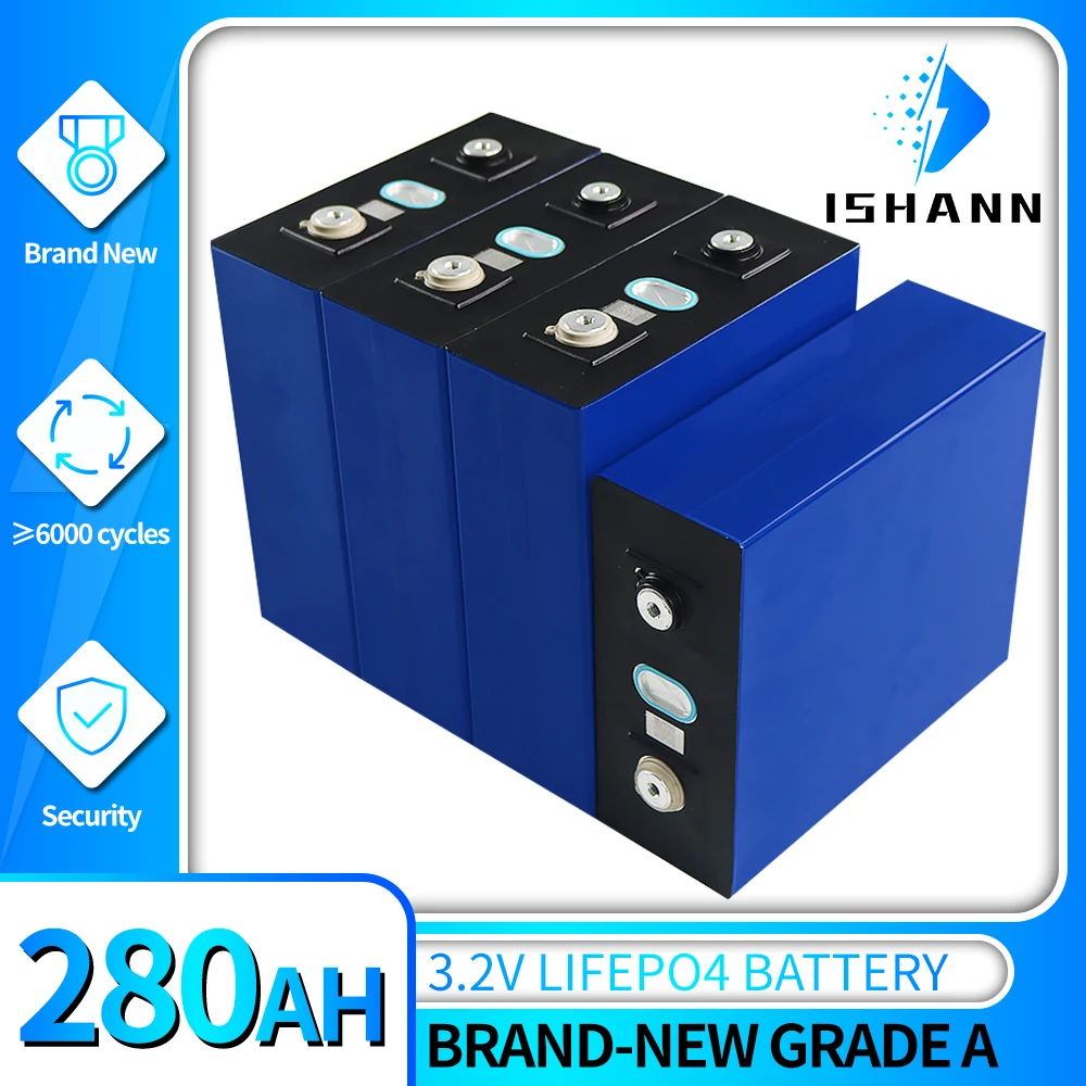 

4-32PCS 3.2V 280Ah Lifepo4 Battery NEW Iron Phosphate Cell For RV Electric Car Cells Solar Energy Storage System With Busbars