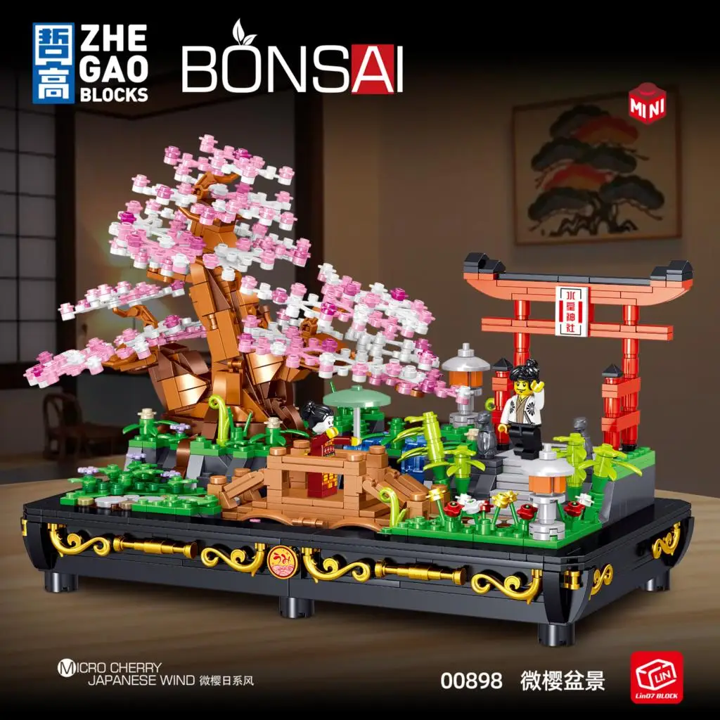 

New Flower Bonsai Series Cherry Blossoms Building Blocks Friends Bricks Creativity Children Birthday Christmas Gifts