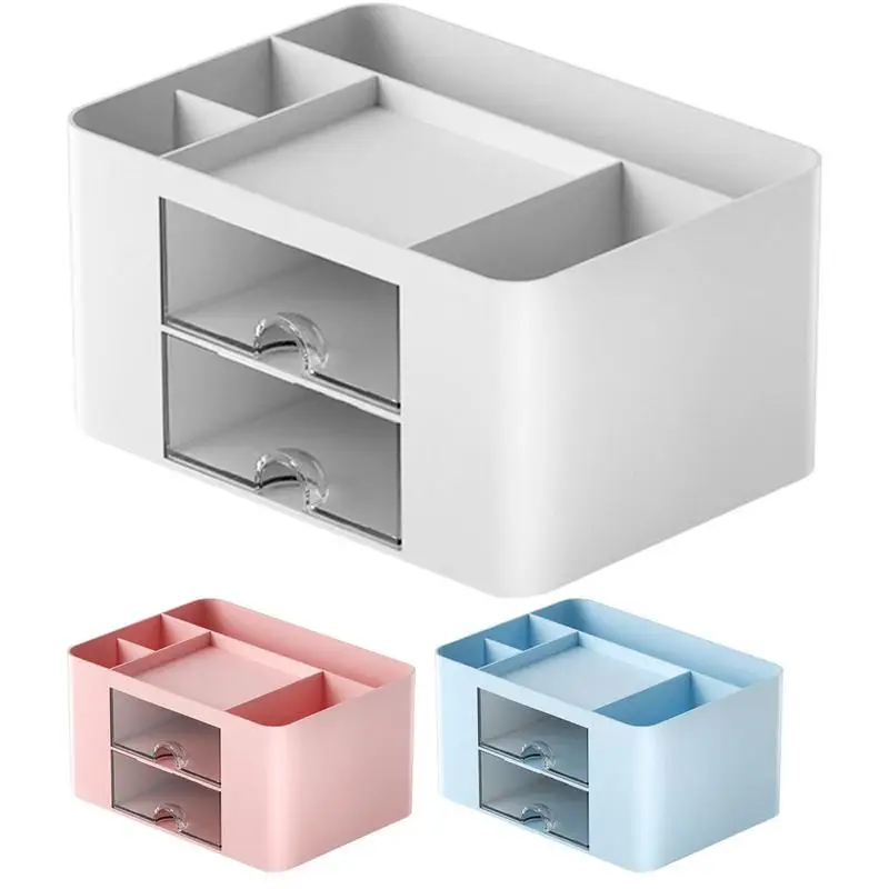 

Desk Organizer With Drawers Makeup Organizer Stationary Storage Box Desktop Cosmetics And Jewelry To Stationery And Accessories
