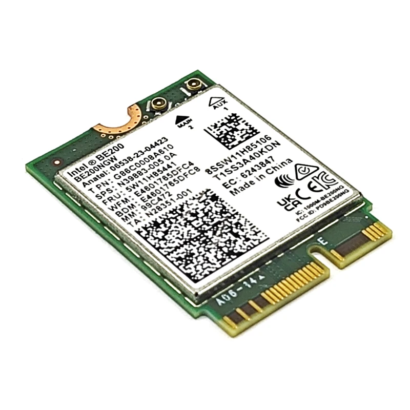 Wi-Fi-карта BE200 WIFI7 Wi-Fi 7 для Intel Bluetooth 5 4 M.2 BE200NGW 2 4/5/6 ГГц 8 Гбит/с ПК и ноутбуков на базе