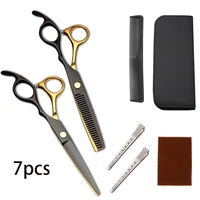 7pcs professional hairdressing scissors japan 440c 6 0haircut scissors thinning scissors barber scissors set salon stlying tool