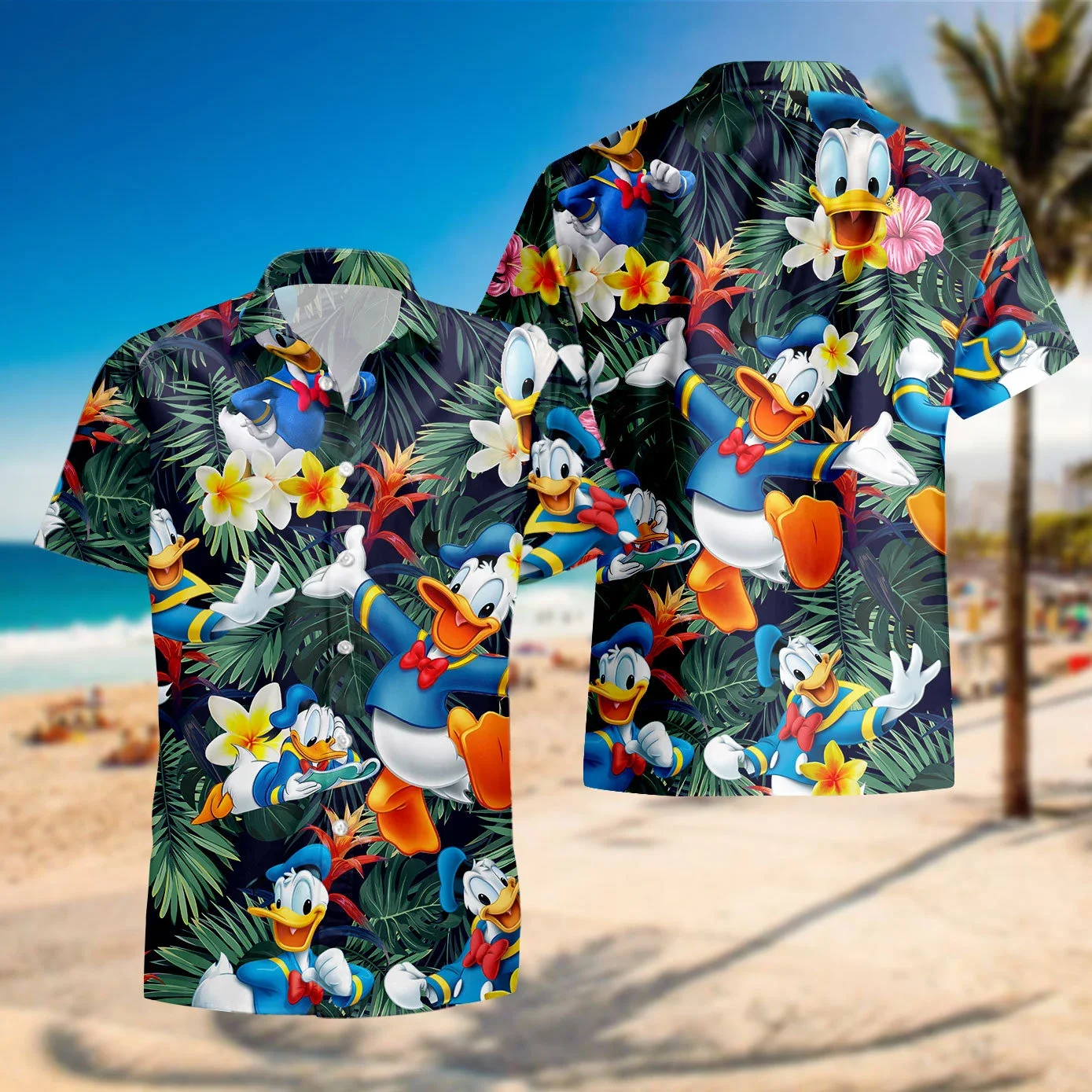 

Funny Donald Duck Hawaiian Shirt Hawaii Shirt Summer Vacation Shirt Beach Surf Shirt Trendy Vintage Button Down Shirt