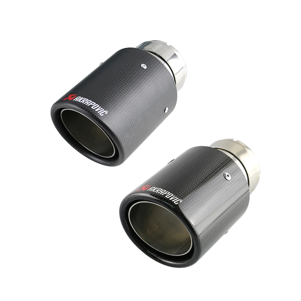Автомобильный выхлопной наконечник из углеродного волокна 63 мм Круглый Выход 96