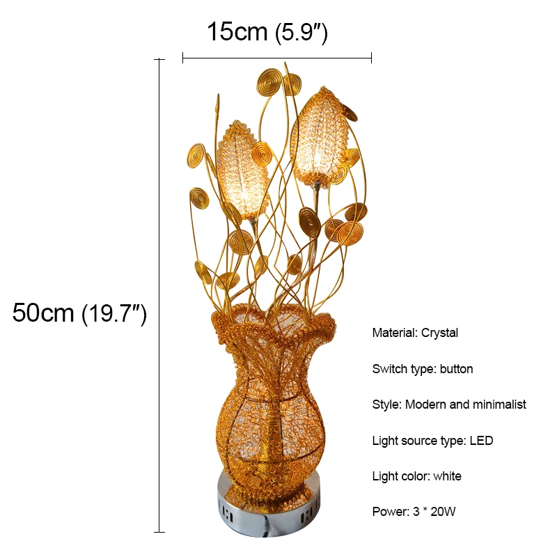 Современная Золотая настольная лампа ANITA модная художественная декоративная