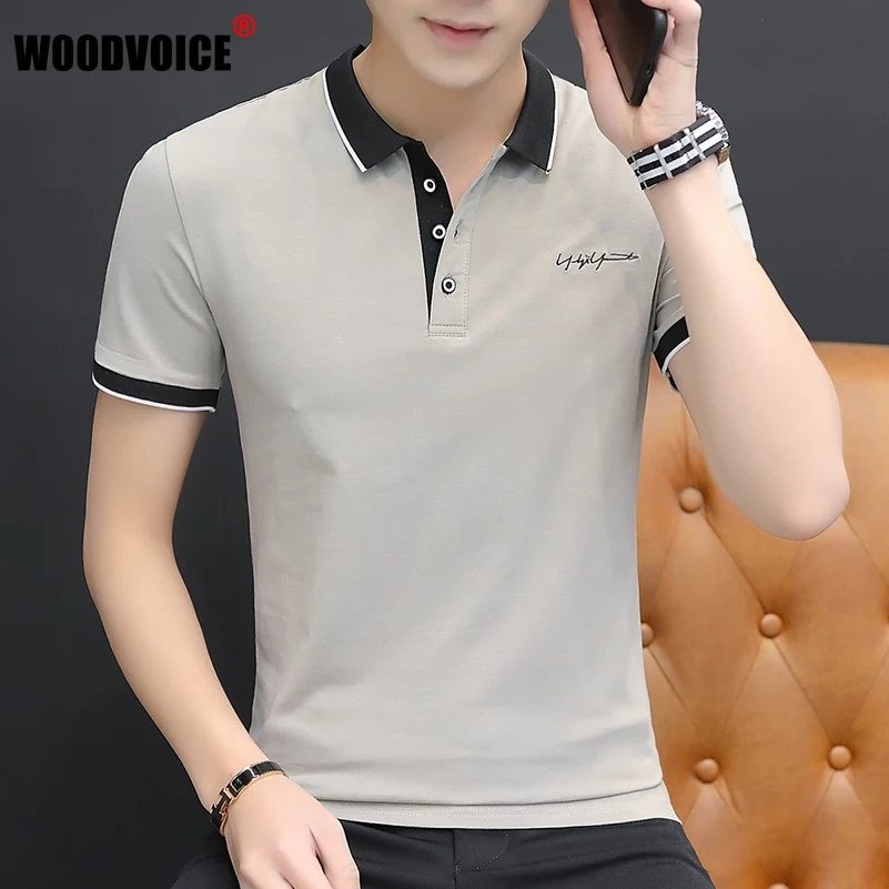 

Summer New Short-sleeved Casual Business Polo Shirt Simple Men's Shirt Loose Black Lapel Short-sleeved Men Clothing Designer