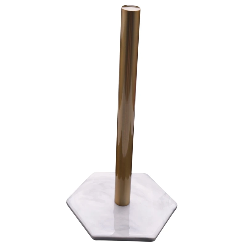 

Nordic Retro Style Natural Marble Texture Gold-Plated Kitchen Paper Towel Holder Roll Holder Ceramics Desktop Jewelry Storage Sh