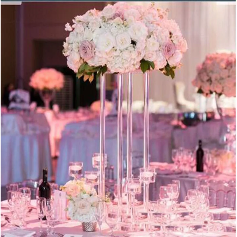 

10 наборов/партия, акриловая напольная ваза, прозрачная ваза для цветов, центральный столик, свадебная Современная винтажная Цветочная стой...