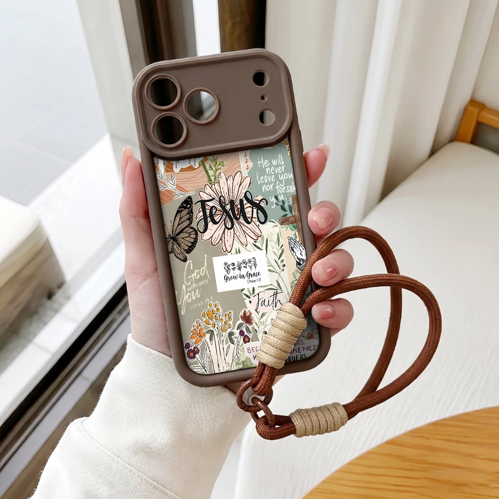 Фото Чехол для телефона с коллажем Иисуса, христианский, из ТПУ, для iPhone 17, 15, 13, 11, 12, 14, 16, 17 Pro Max, 7, 8 Plus, XR, 16e, с ремешком, силиконовый чехол №5