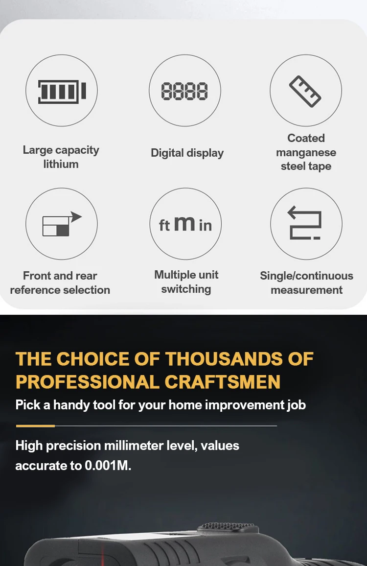Цифровой лазерный дальномер лазерная рулетка три в одном интеллектуальная