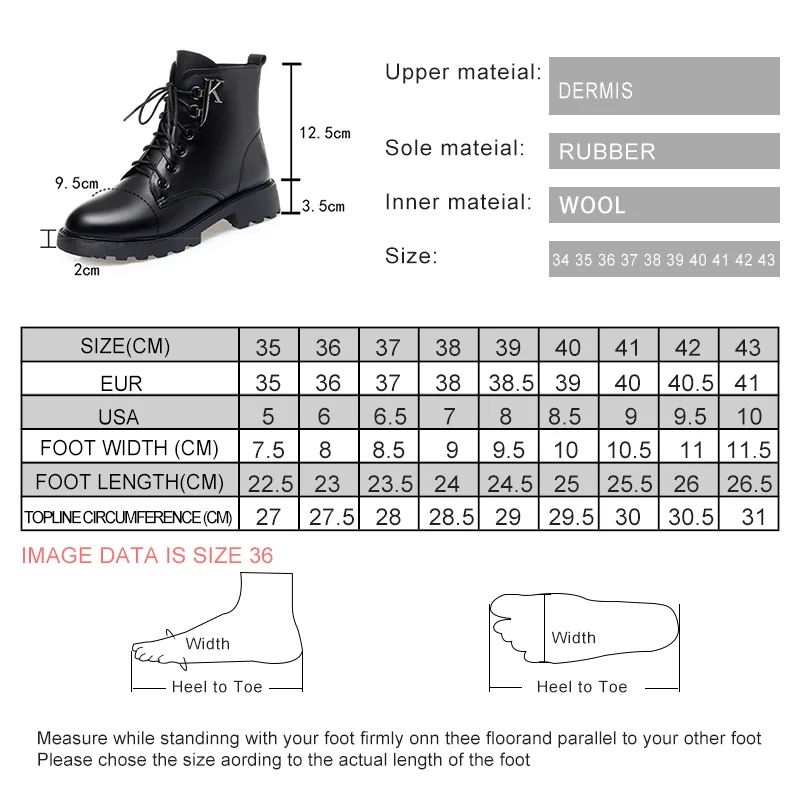 AIYUQI Women Winter Boots Wool Warm 2023 New Genuine Leather Women Boots Large Size 41 42 43 Anti-slip Marton Booties Women