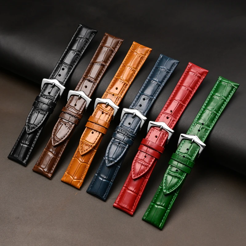 Ремешок для часов из натуральной кожи AOOW 12-26 мм