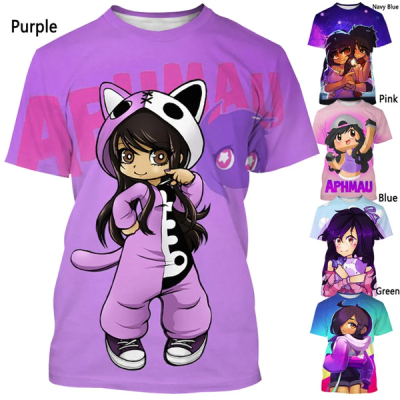 

New 3D printed children's T-shirt Summer casual short sleeved anime T-shirt top